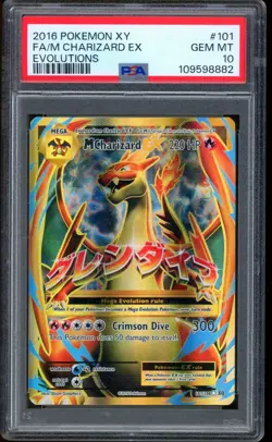 2016 Pokemon M Charizard EX Evolutions Full Art XY #101 PSA 10 GEM MINT - Image 1