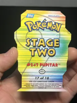 2001 Pokemon Topps Johto League Champions Die Cut Pupitar #17 - Image 3