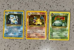 Pokemon CHARIZARD BLASTOISE & (VENUSAUR Shadowless) Rare Base Set Big 3 WOTC - Image 1