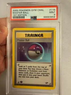 2000 Pokemon 1st Edition Master Ball Trainer - Gym Challenge 116/132 PSA 9 Mint! - Image 2