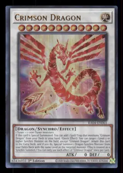 Yugioh Crimson Dragon (UR) #RA04-EN061 Quarter Century Stampede Ultra Rare NM - Image 1