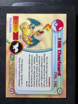 CHARIZARD #06 - GREEN Logo - NON-HOLO - SERIES 1 - TOPPS Pokemon Card - LP - Image 2