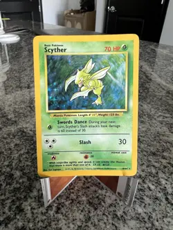 Scyther 10/64 Rare Holo ERROR No Set Symbol Jungle Misprint Pokemon Card - Image 1