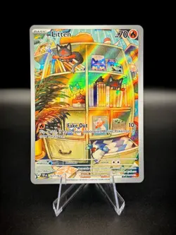 Pokemon TCG Litten Full Art Holo Card 167/162 Temporal Forces Illustration Rare - Image 1