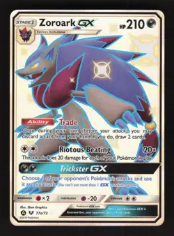 Zoroark GX 77a/73 Promo Shining Legends Holo Full Art Pokemon Card - Image 1