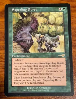 2000 Mtg Magic the Gathering Nemesis Saproling Burst #113/143 - Image 1