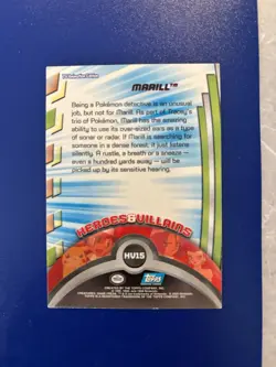 2000 Pokemon Topps Heroes & Villains Topps TV Animation Series 3 Marill - Image 2