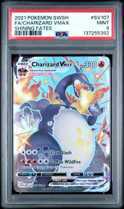 2021 POKEMON SWORD & SHIELD SHINING FATES #SV107 FULL ART/CHARIZARD VMAX PSA 9 - Image 1
