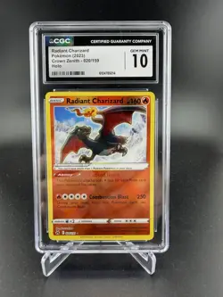 CGC 10 Radiant Charizard 020/159 Crown Zenith Shiny Radiant Rare Pokemon TCG - Image 1