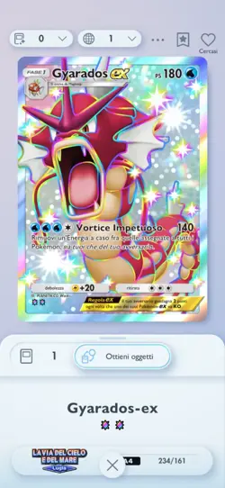 ✅ Pokemon TCG Pocket - 🔥GYARADOS EX SHINY FULL ART 🔥 ITA - Image 1