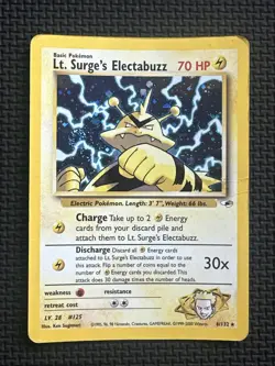 Lt. Surge's Electabuzz Gym Heroes #6/132 Damaged / HP Holo 2000 Pokemon English - Image 1