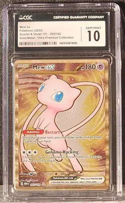 CGC 10 MEW EX 205 GOLD METAL ULTRA PREMIUM COLLECTION UPC POKEMON GEM MINT - Image 1