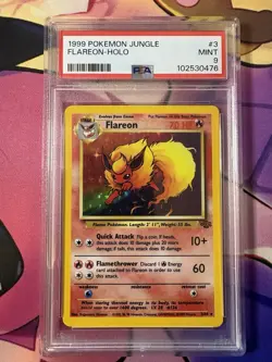 1999 POKEMON JUNGLE #3 FLAREON-HOLO PSA 9 - Image 1