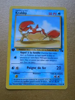 Carte Pokemon krabby 51 / 62 edition 1 - 50 pv (2000) etat moyen - Image 1
