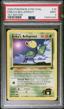 2000 POKEMON GYM CHALLENGE 1ST ED #38 ERIKA'S BELLSPROUT PSA 9 - Image 1