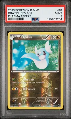 PSA 9 Mint Pokemon 2013 Dratini #81 Black & White Plasma Freeze Reverse Holo - Image 1