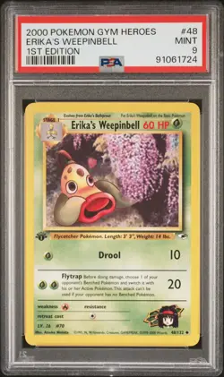 2000 POKEMON GYM HEROES 1ST EDITION #48 ERIKA'S WEEPINBELL PSA 9 - Image 1