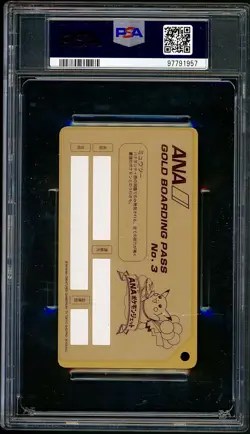 PSA 9 Mewtwo Gold Boarding Pass Japanese ANA Promo No 2 Pokemon LOW POP - Image 2