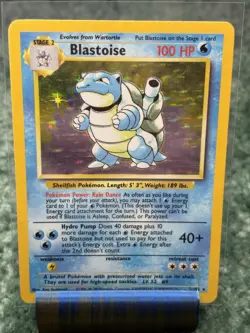 Blastoise 2/102 Holo Rare Unlimited Base Set LP-MP - Image 1