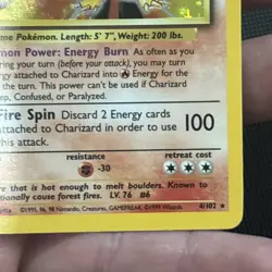 Pokemon CHARIZARD TCG Base Set 4/102 Holo Rare LP CONDITION!! - Image 3