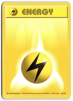 Pokemon Lightning Energy Common Base Set (Shadowless) 100/102 NM - Image 1