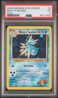 2000 POKEMON GYM HEROES HOLO #9 MISTY'S SEADRA PSA 5 - Image 1