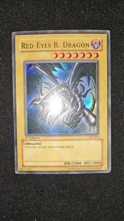 Yugioh Red-Eyes Black Dragon -SDJ-001 -1st Edition -Holo Ultra Rare LP/MP - Image 1
