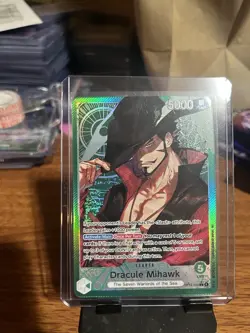 One Piece OP14 The Azure Sea’s Seven - Dracule Mihawk OP14-020 Leader Alt Art - Image 2