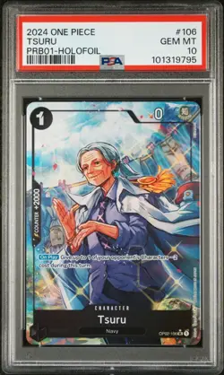 ONE PIECE PRB-01 The Best Tsuru OP02-106 Full Art English PSA 10 GEM MINT POP 1 - Image 1