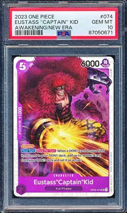 2023 ONE PIECE AWAKENING OF THE NEW ERA OP-05 EUSTASS "CAPTAIN" KID #074 PSA 10 - Image 1