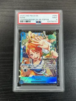 One Piece Nami OP09-050 Championship 2025 Top 64 Regional Prizes PSA 9 - Image 1
