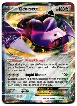 Genesect EX 64/124 - Fates Collide Rare EX Pokemon TCG Holo - LP Card - Image 1