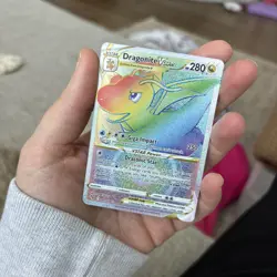 Pokemon Go Dragonite VSTAR Rainbow Secret Rare Card 081/078 - Image 1