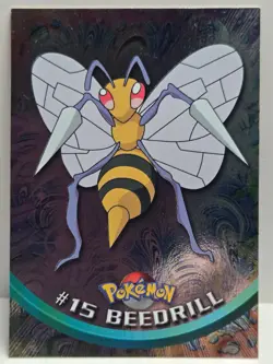 #15 Beedrill 1999 Topps Chrome Pokemon Card Series 1 Blue Logo - NM - US Seller - Image 1