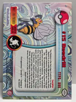 #15 Beedrill 1999 Topps Chrome Pokemon Card Series 1 Blue Logo - NM - US Seller - Image 2