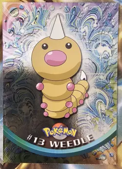 #13 WEEDLE HOLO FOIL Blue Logo Pokemon Topps TV Animation Edition Card - Image 1