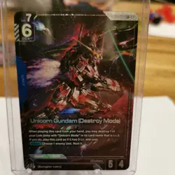 Gundam Card Game Newtype Rising Unicorn Gundam GD01-002 LR+ Holo Foil x1 - Image 1
