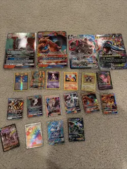 20 Card Pokemon Lot (4 Are Megas)-Mega Charizard Ex Rayquza Ex+ 250+holo/base - Image 1