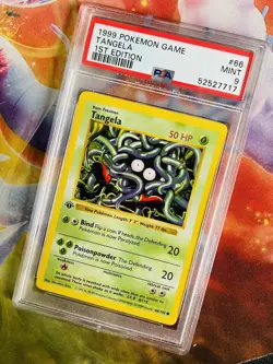 Pokemon PSA 9 MINT Tangela 1st Edition Shadowless Base Set Card 66/102 - Image 1