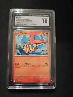 Pokemon TCG Victini Reverse Holo Rare Black Bolt Promo Card 012/086 Gem Mint 10 - Image 1