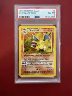 Charizard 4/102 Holo Rare Base Unlimited Pokemon Card PSA 8 New Cert - Image 1
