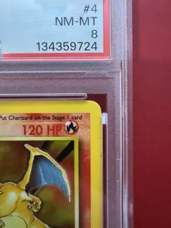 Charizard 4/102 Holo Rare Base Unlimited Pokemon Card PSA 8 New Cert - Image 4