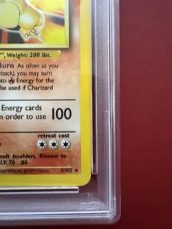 Charizard 4/102 Holo Rare Base Unlimited Pokemon Card PSA 8 New Cert - Image 5