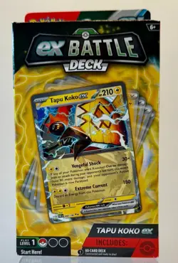 Pokemon TCG EX Battle Deck Tapu Koko EX Factory Sealed Ready To Play 60 Cards - Image 1