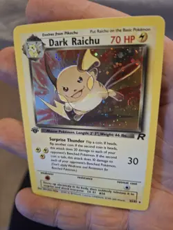Dark Raichu 1st Edition Holo - Team Rocket 83/82 Original WOTC Card WITH SWIRL! - Image 1
