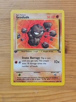 Pokemon TCG Geodude 47/62 Fossil 1st Edition LP WOTC. - Image 1