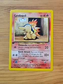 Pokemon TCG Cyndaquil Neo Genesis 1st Edition 57/111 LP WOTC. - Image 1