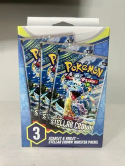 Pokemon Scarlet and Violet Stellar Crown 3 Booster Pack Box-Factory Sealed - Image 1