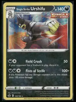 Pokemon TCG: Single Strike Urshifu Holo Rare - Chilling Reign - 108/198 - Image 1