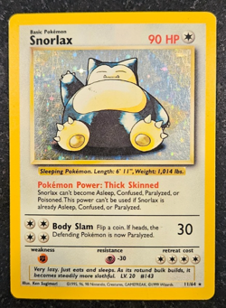 Pokemon Snorlax 11/64 Holo Rare Jungle Set 1999 WOTC - Image 1